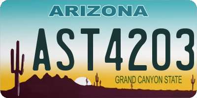 AZ license plate AST4203