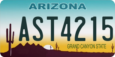 AZ license plate AST4215