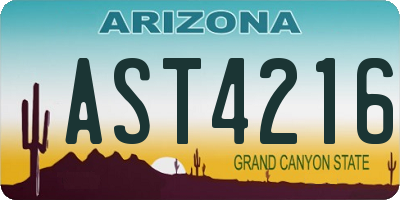 AZ license plate AST4216