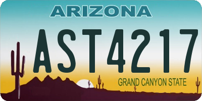 AZ license plate AST4217