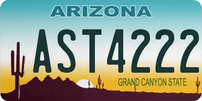 AZ license plate AST4222