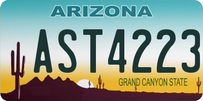 AZ license plate AST4223