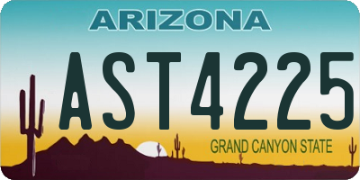 AZ license plate AST4225
