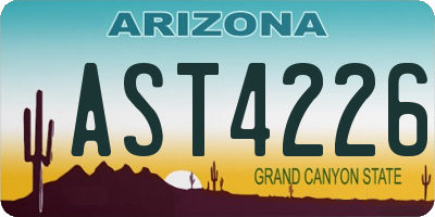 AZ license plate AST4226