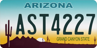 AZ license plate AST4227