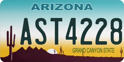 AZ license plate AST4228
