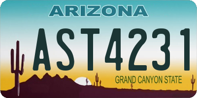AZ license plate AST4231