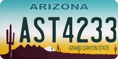 AZ license plate AST4233