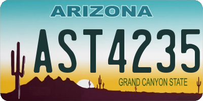 AZ license plate AST4235