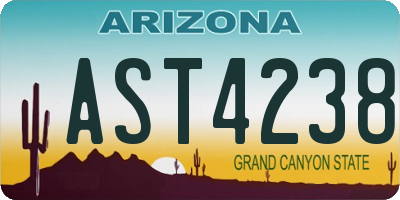 AZ license plate AST4238