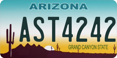 AZ license plate AST4242
