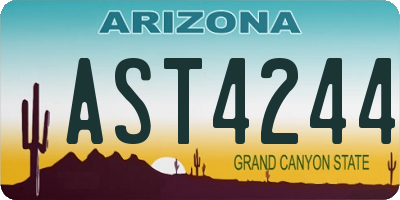 AZ license plate AST4244