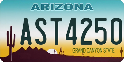 AZ license plate AST4250