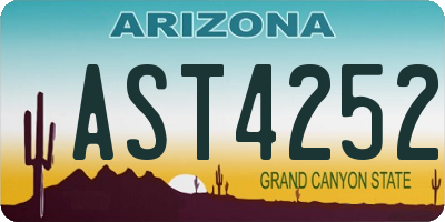 AZ license plate AST4252