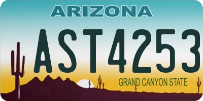 AZ license plate AST4253