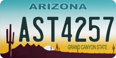 AZ license plate AST4257
