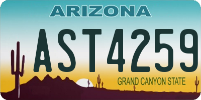 AZ license plate AST4259