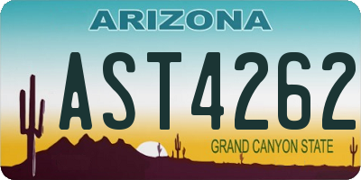 AZ license plate AST4262