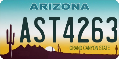 AZ license plate AST4263