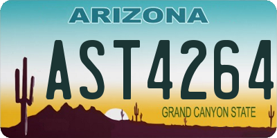 AZ license plate AST4264