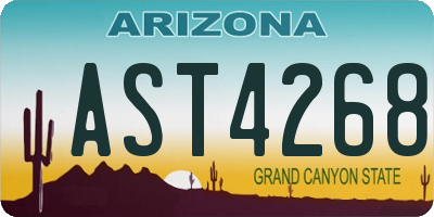 AZ license plate AST4268