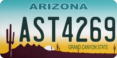 AZ license plate AST4269