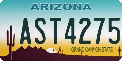 AZ license plate AST4275