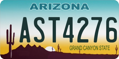 AZ license plate AST4276