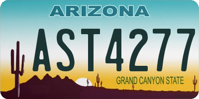 AZ license plate AST4277