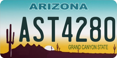 AZ license plate AST4280