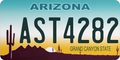 AZ license plate AST4282
