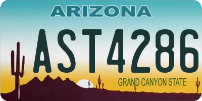 AZ license plate AST4286