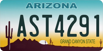 AZ license plate AST4291