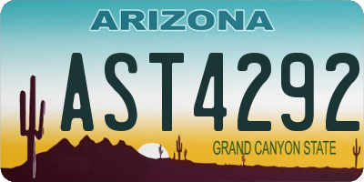 AZ license plate AST4292