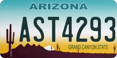AZ license plate AST4293
