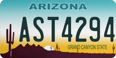AZ license plate AST4294