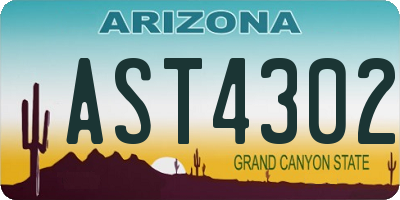 AZ license plate AST4302
