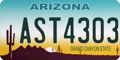 AZ license plate AST4303