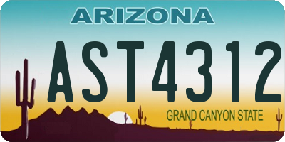 AZ license plate AST4312