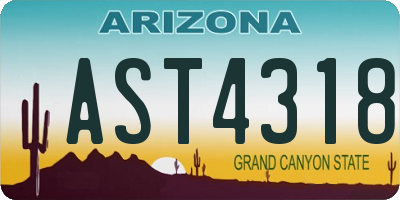 AZ license plate AST4318
