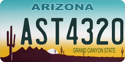 AZ license plate AST4320
