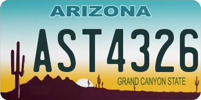 AZ license plate AST4326