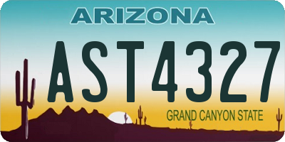 AZ license plate AST4327