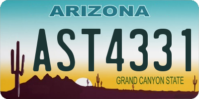 AZ license plate AST4331