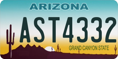 AZ license plate AST4332