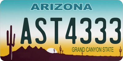 AZ license plate AST4333