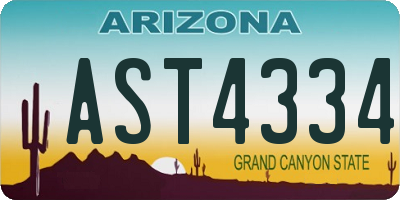 AZ license plate AST4334
