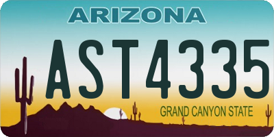 AZ license plate AST4335