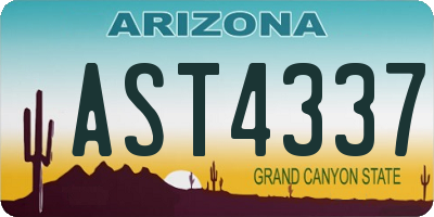 AZ license plate AST4337