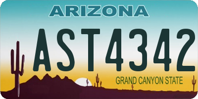 AZ license plate AST4342